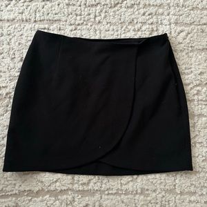 Express Black Faux-Wrap Skirt